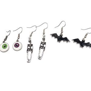 Set of 3 Halloween themed dangle earrings